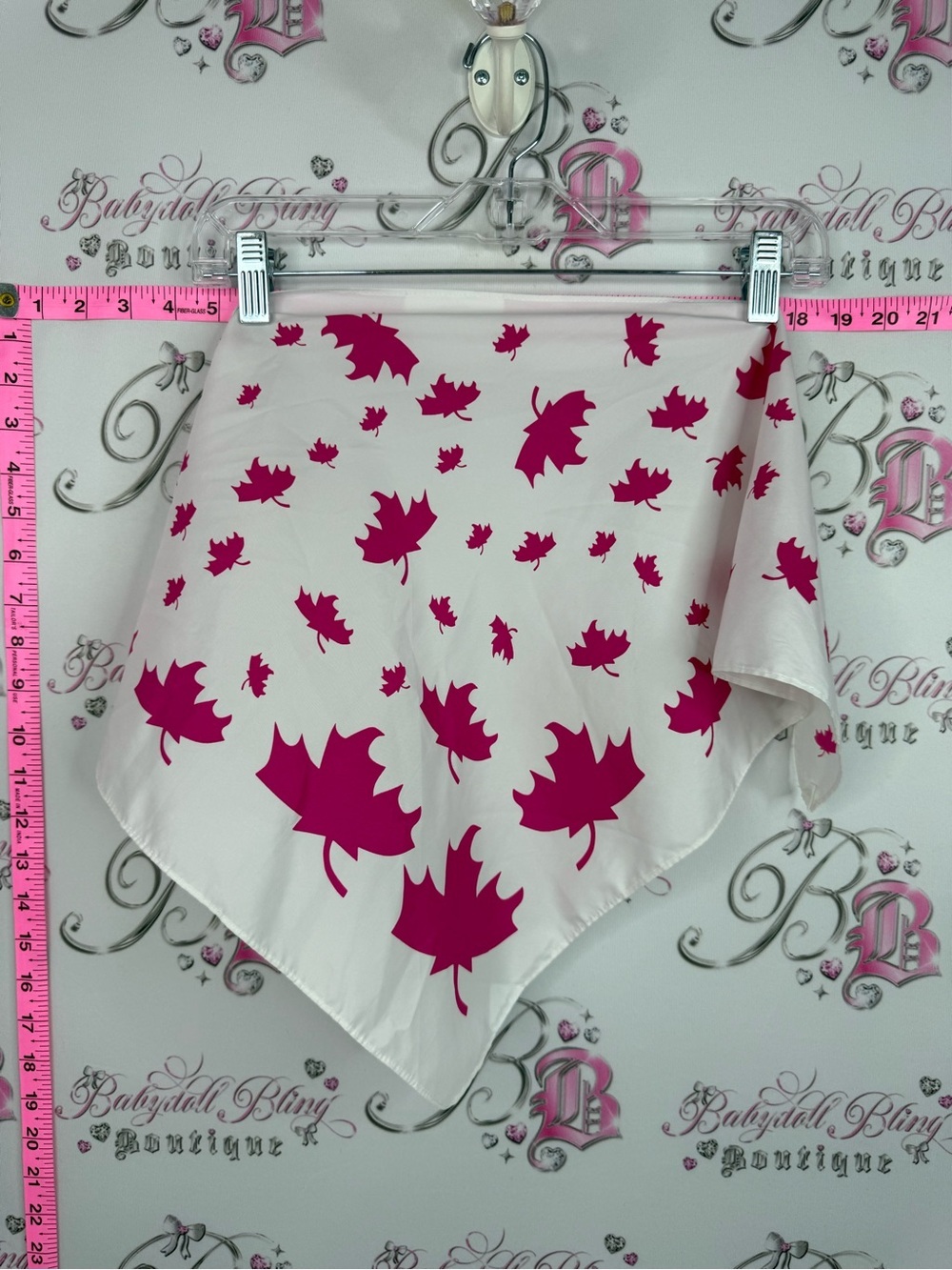 Canada flag bandana scarf Pink Leaf Print Bandana Scarf
